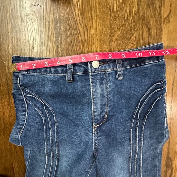 Joes Jeans Girls High Rise Flare Medium Wash Curved Seam Denim Blue Size 12 - Picture 7 of 9